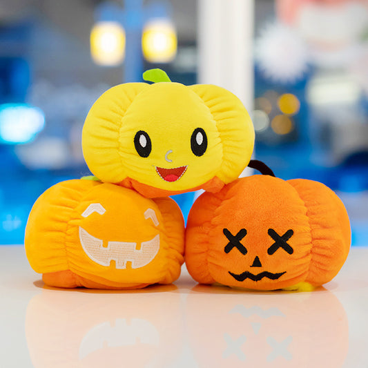 Reversible pumpkin plushie