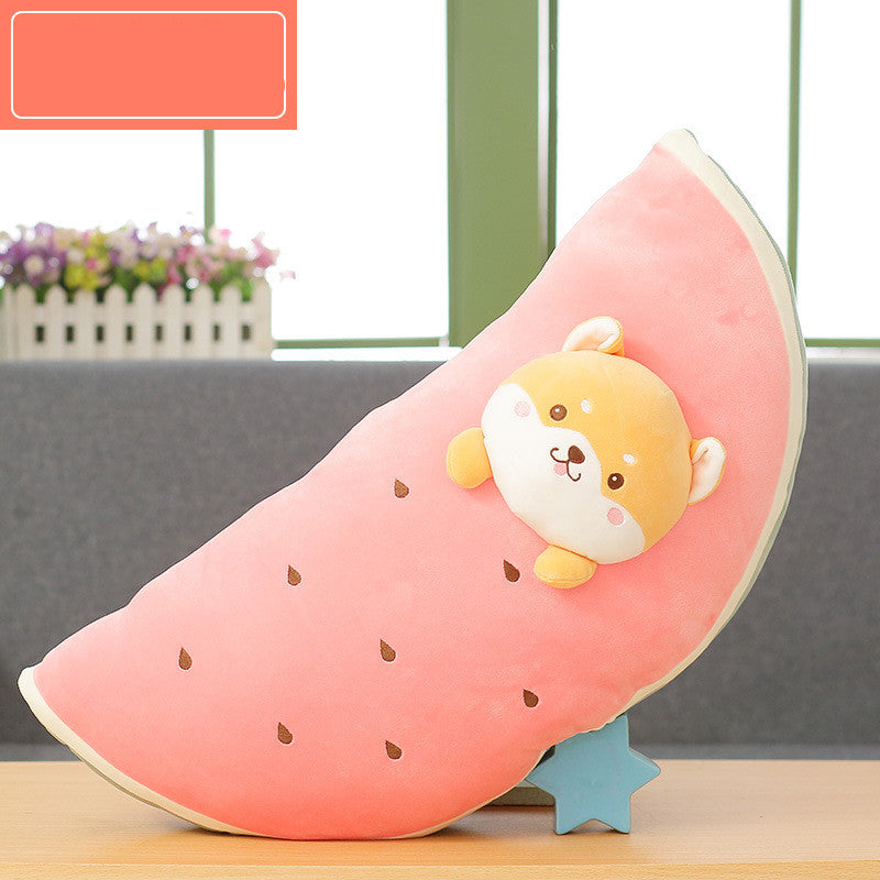 Fruit plush toy with animal head