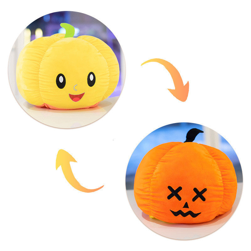 Reversible pumpkin plushie